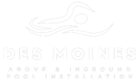 des moines pool installation white logo